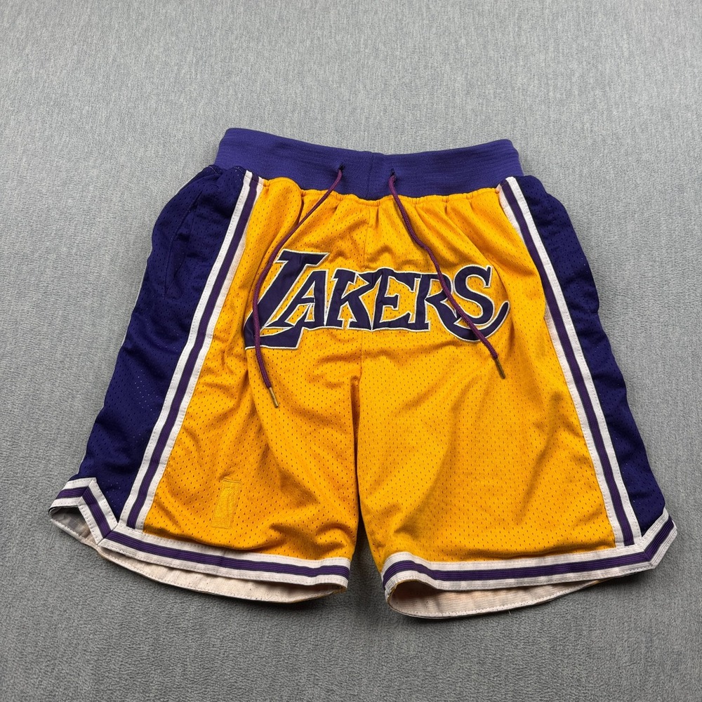 Vintage Just Don LA Lakers 1996-97 Shorts Men Medium NBA 8" Basketball Made USA